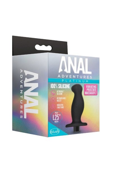 Черный анальный вибромассажёр Silicone Vibrating Prostate Massager 02 - 10,8 см.