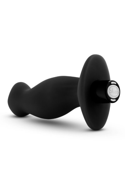 Черный анальный вибромассажёр Silicone Vibrating Prostate Massager 02 - 10,8 см.