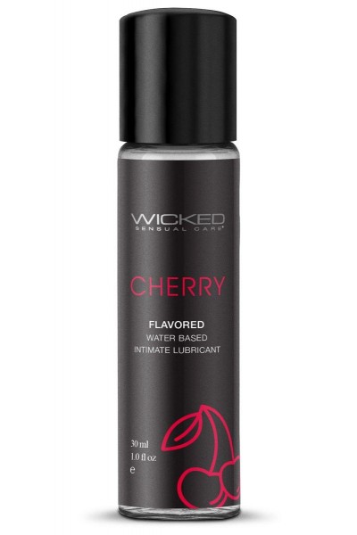 Лубрикант с ароматом сладкой вишни Wicked Aqua Cherry - 30 мл.