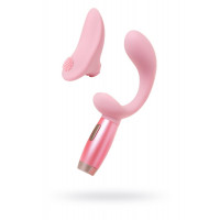 Розовый вибратор Le Stelle PERKS SERIES EX-3 с двумя сменными насадками