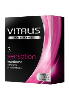 Презервативы с пупырышками и кольцами VITALIS PREMIUM sensation - 3 шт.