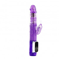 Фиолетовый вибратор хай-тек Butterfly Prince - 24 см.