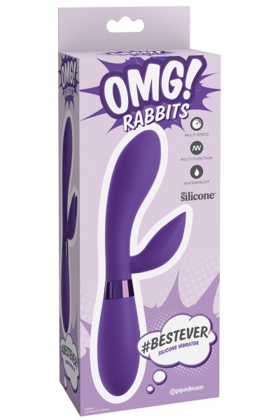 Фиолетовый вибратор-кролик #bestever Silicone Vibrator - 21,2 см.