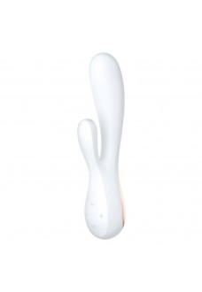 Белый вибратор-кролик Satisfyer Mono Flex с управлением через приложение - 20,4 см.