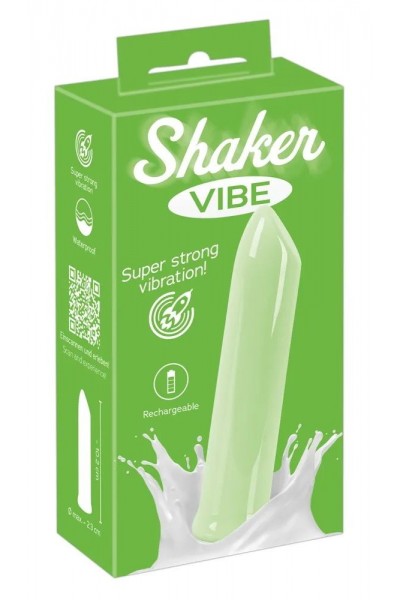 Зеленая вибропуля Shaker Vibe - 10,2 см.