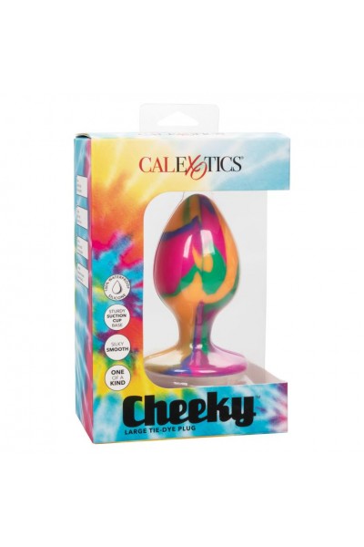 Яркая анальная пробка Cheeky Large Tie-Dye Plug - 9 см.