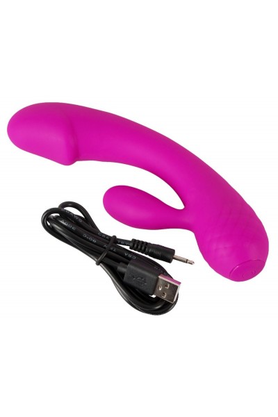 Лиловый вибратор-кролик Super Soft Silicone Rabbit Vibrator - 17,7 см.