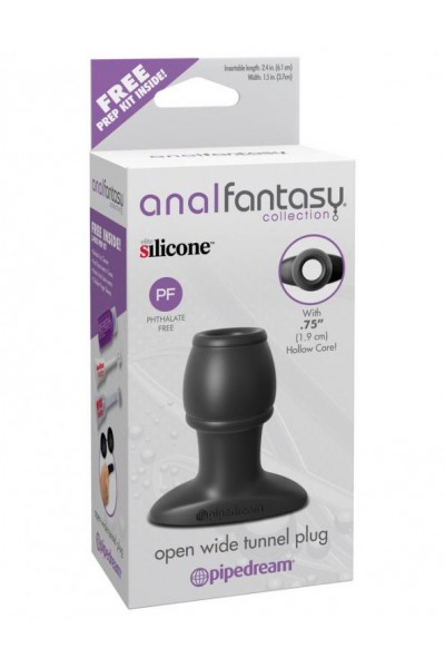 Открытая анальная пробка Anal Fantasy Collection Open Wide Tunnel Plug - 7,2 см.