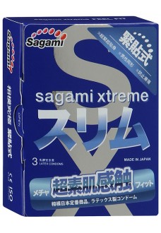 Розовые презервативы Sagami Xtreme Feel Fit 3D - 3 шт.