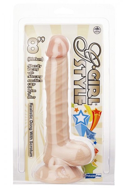 Реалистичный фаллоимитатор G-GIRL STYLE 8INCH DONG WITH SUCTION CUP - 20 см.