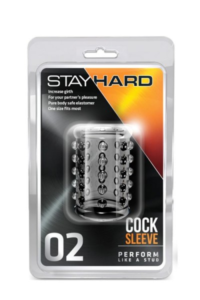 Прозрачная насадка на пенис с шишечками STAY HARD COCK SLEEVE 02 CLEAR