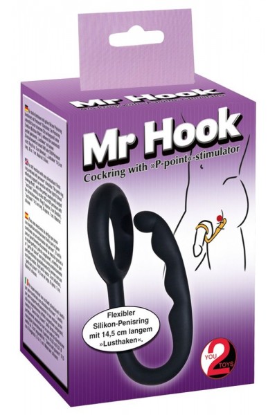 Эрекционное кольцо с анальным стимулятором Mr Hook