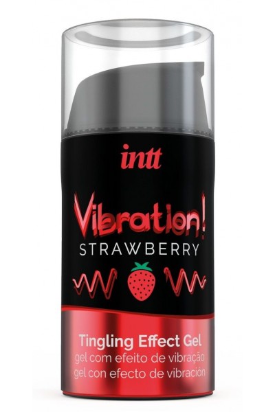 Жидкий интимный гель с эффектом вибрации Vibration! Strawberry - 15 мл.