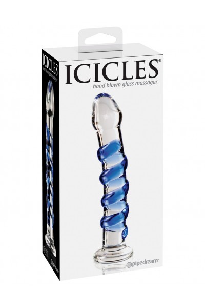 Стеклянный фаллоимитатор Icicles №5 - 17,8 см.