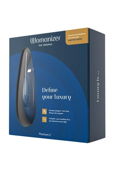 Синий клиторальный стимулятор Womanizer Premium 2