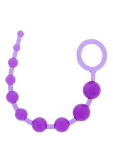 Фиолетовая анальная цепочка PLEASURE BEADS ANAL ROD - 32 см.