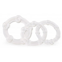 Набор из 3 прозрачных эрекционных колец с рельефом