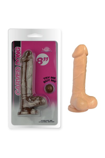 Телесный фаллоимитатор 8 Inch Carved DIldo - 22 см.