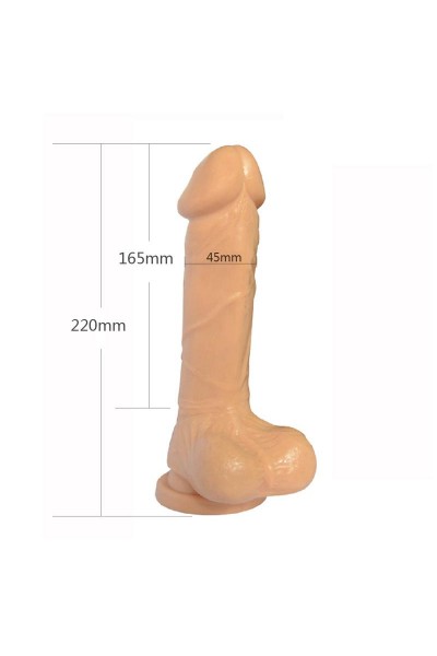 Телесный фаллоимитатор 8 Inch Carved DIldo - 22 см.