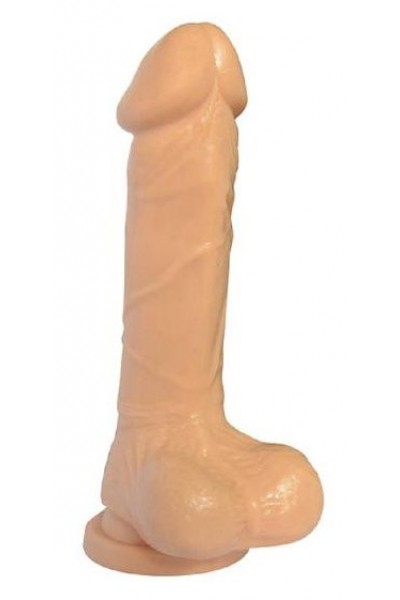 Телесный фаллоимитатор 8 Inch Carved DIldo - 22 см.