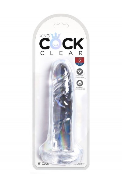 Прозрачный фаллоимитатор King Cock Clear 6 Cock - 18,4 см.