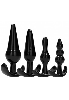 Набор из 4 черных анальных пробок N80 4-Piece Butt Plug Set