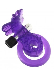 Эрекционное кольцо с вибрацией COCK BALL RING BUTTERFLY JELLY VIBE