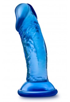 Синий анальный фаллоимитатор Sweet N Small 4 Inch Dildo with Suction Cup - 11,4 см.