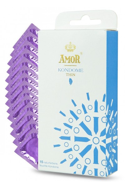 Супертонкие презервативы AMOR Thin - 15 шт.