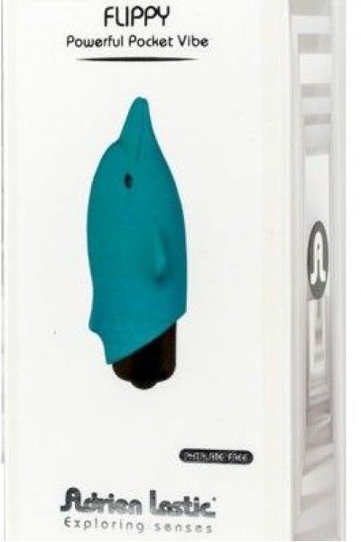 Голубой вибростимулятор-дельфин Lastic Pocket Dolphin - 7,5 см.