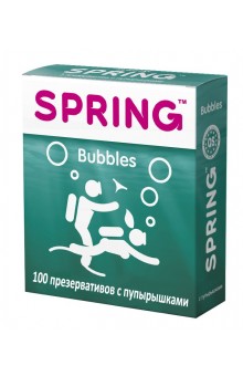 Презервативы SPRING BUBBLES с пупырышками - 100 шт.