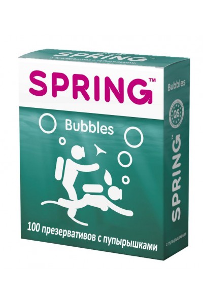 Презервативы SPRING BUBBLES с пупырышками - 100 шт.