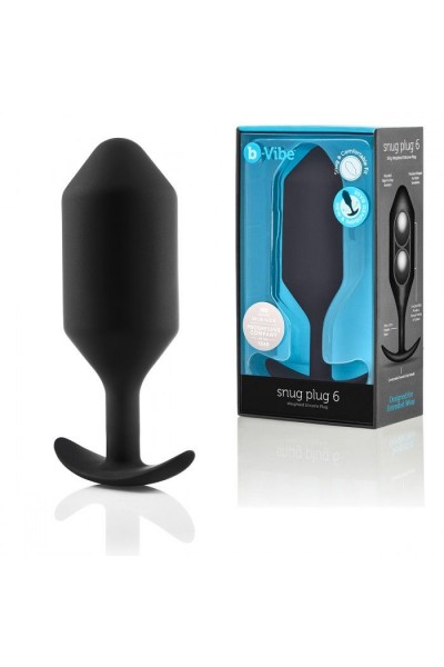 Черная анальная пробка для ношения B-vibe Snug Plug 6 - 17 см.