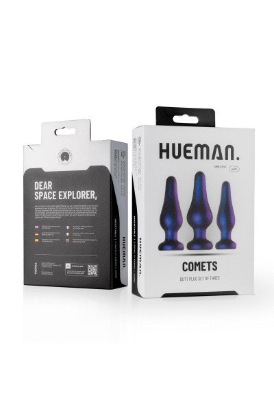 Набор из 3 фиолетовых анальных пробок Comets Butt Plug Set