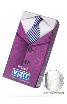 Ребристые презервативы VIZIT Ribbed - 12 шт.