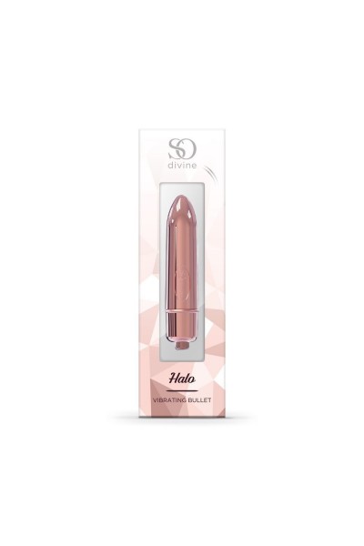 Розовая гладкая вибропуля So Divine Halo Bullet Vibrator - 8 см.