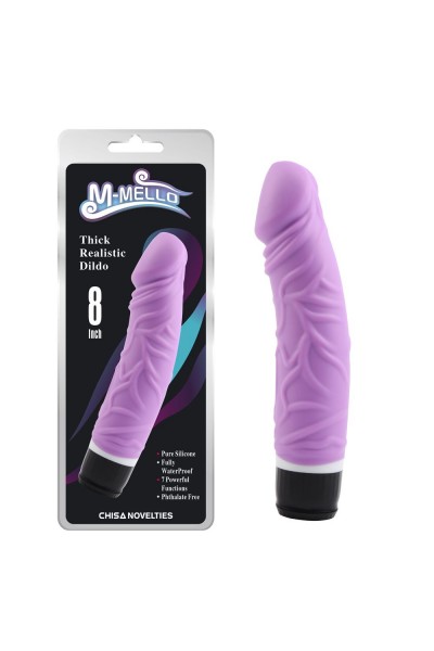 Фиолетовый вибратор-реалистик Thick Realistic Dildo - 19,5 см.