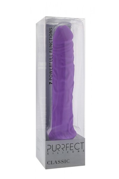 Фиолетовый вибратор-реалистик PURRFECT SILICONE CLASSIC 8.5INCH - 21,5 см.