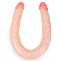 Телесный двусторонний фаллоимитатор - 48,5 см.
