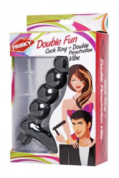 Насадка для двойного проникновения Double Fun Cock Ring with Double Penetration Vibe