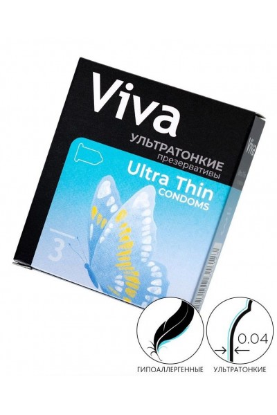 Ультратонкие презервативы VIVA Ultra Thin - 3 шт.