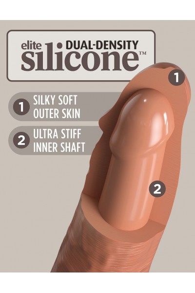 Кофейный фаллоимитатор 6  Silicone Dual Density Cock - 17 см.