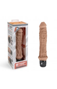 Кофейный вибратор-реалистик 8  Girthy Realistic Vibrator - 24,5 см.