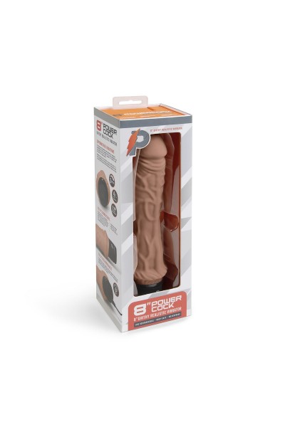 Кофейный вибратор-реалистик 8  Girthy Realistic Vibrator - 24,5 см.