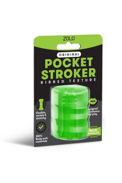 Зеленый портативный мастурбатор Zolo Original Pocket Stroker