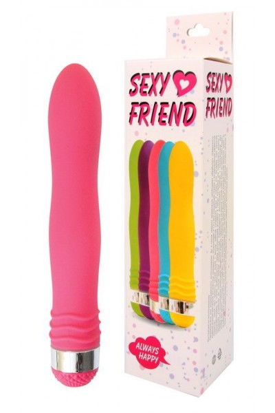 Розовый эргономичный вибратор Sexy Friend - 17,5 см.