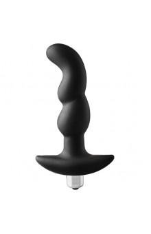 Черная вибропробка для простаты FantASStic Vibrating Prostate Plug - 14,5 см.