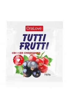 Гель-смазка Tutti-frutti со вкусом смородины - 4 гр.