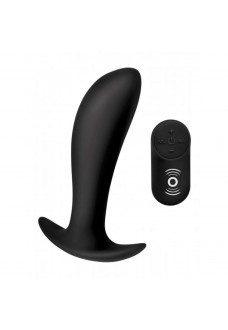 Черный стимулятор простаты Silicone Prostate Vibrator with Remote Control - 12 см.