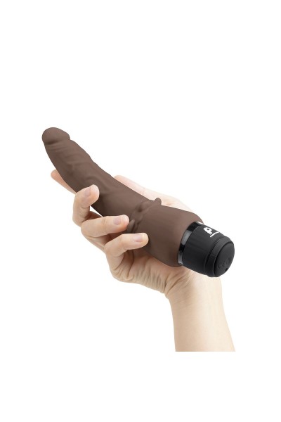 Коричневый анальный вибратор 7  Slim Anal Realistic Vibrator - 20 см.